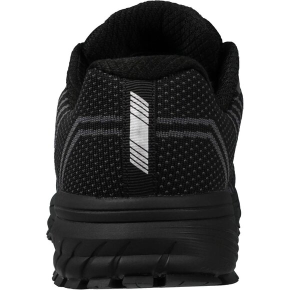 Men's All Black Supportive Running Shoes Cushioned Athletic Lace Up Sneakers - Picture 4 of 6